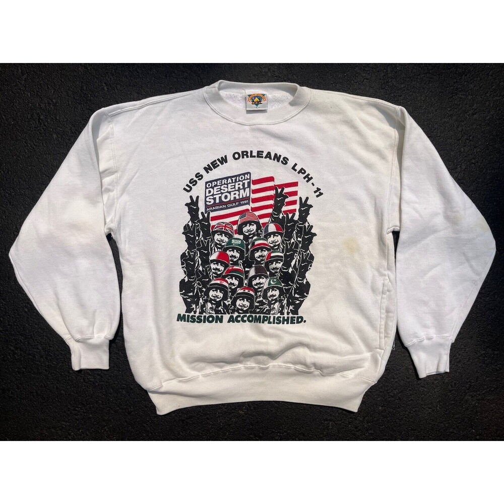 Vintage 1991 Men’s USS New Orleans Operation Desert Storm Crew Sweatshirt Sz L